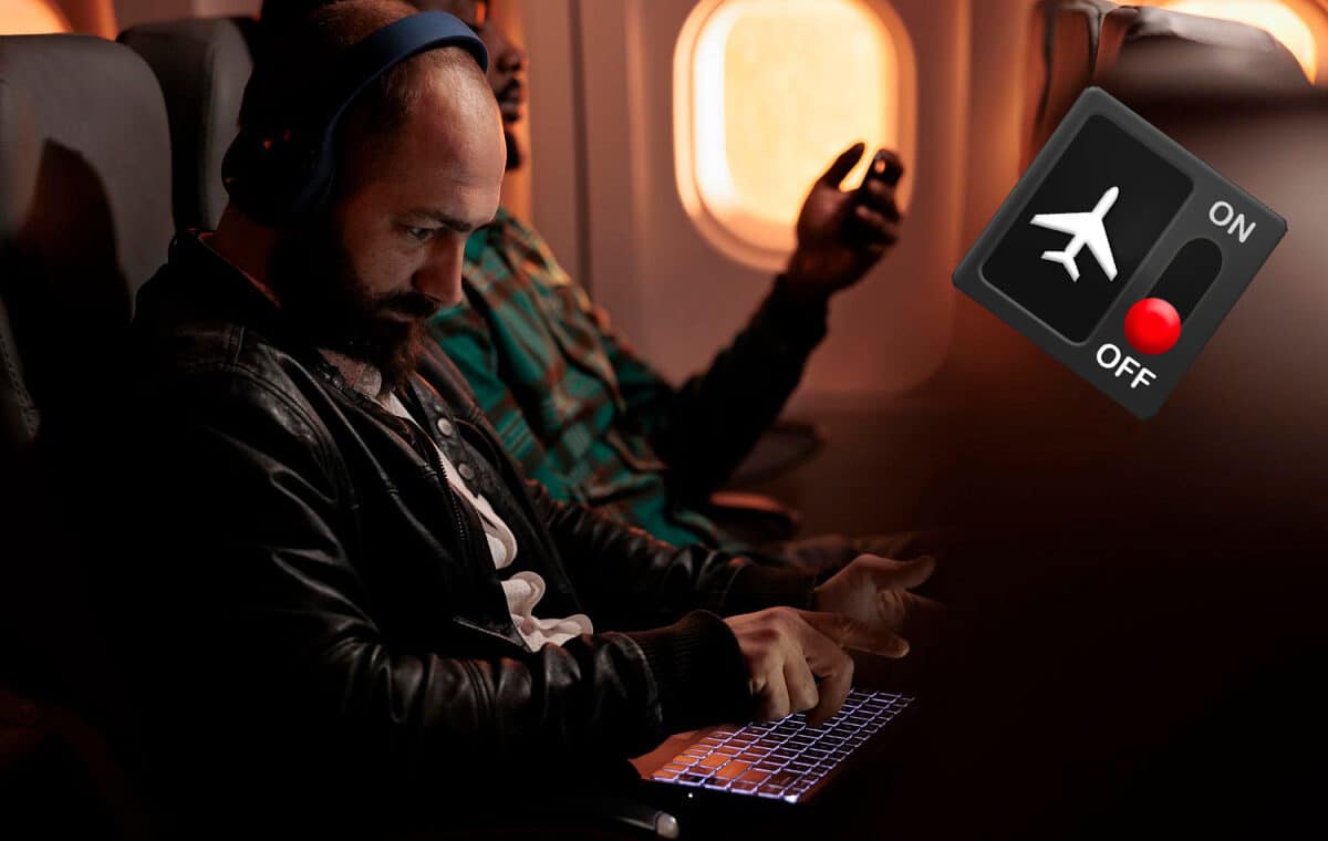 vers la fin du mode avion en plein vol