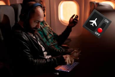 vers la fin du mode avion en plein vol