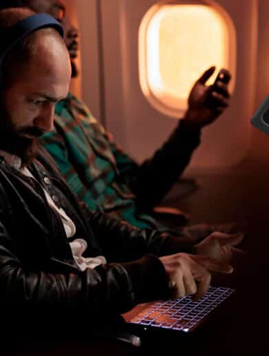vers la fin du mode avion en plein vol